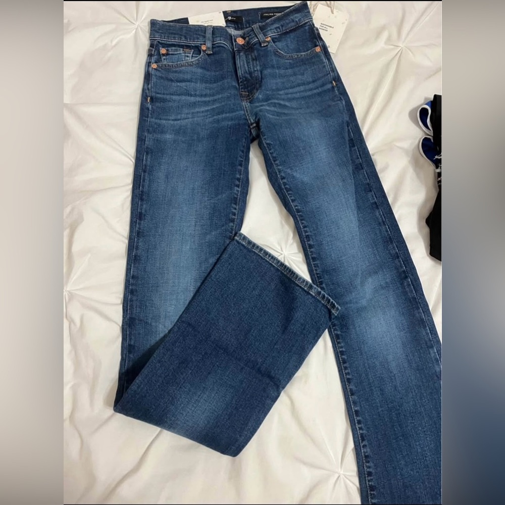 7 For All Mankind Women's Blue Boot Cut Jeans